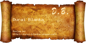 Durai Blanka névjegykártya